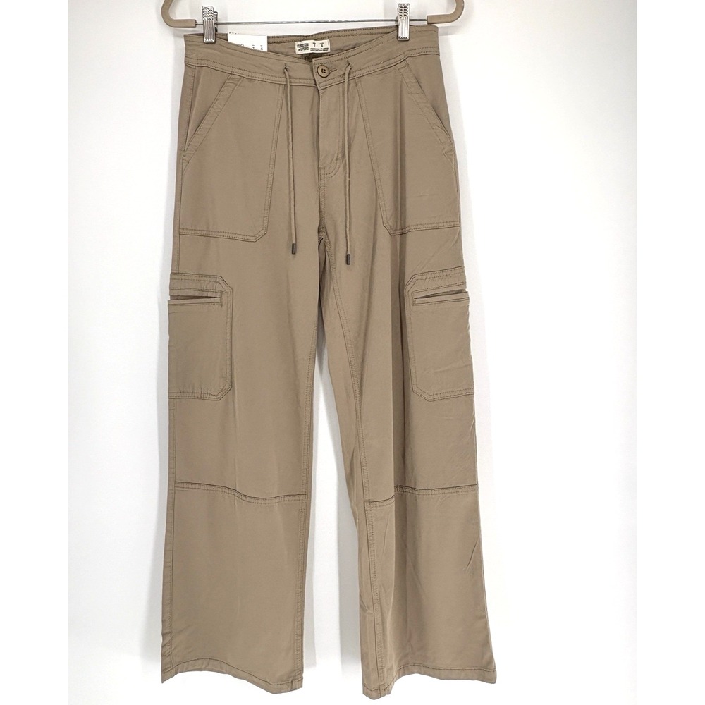 Cuidado Con El Perro Cargo Pants Women's 4 Beige Pockets Wide Leg